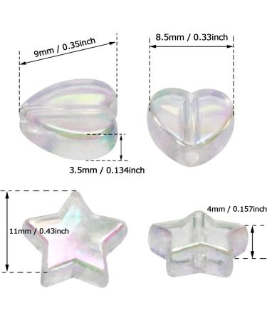 Tupalizy 100PCS Mini Acrylic Heart and Star Beads for Jewelry Making - White | DIY Crafts for Valentine, Christmas, Birthday Gifts - Buy Online on GoSupps.com