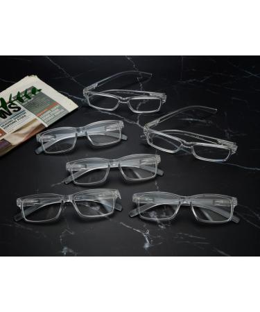 Shop LUR Reading Glasses 6 Pack - Comfort Plastic Readers with Spring Hinge Clear Transparent 2.0x - Stylish & Durable International Shipping Available - Buy Online on GoSupps.com