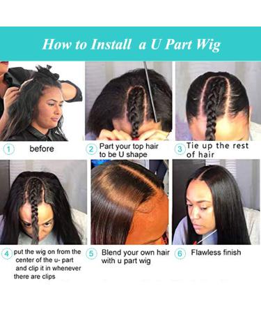 Paneway U Part Wig - 12 Straight Bob Human Hair for Black Women | Brazilian Remy Clip-in Extensions - Buy Online on GoSupps.com