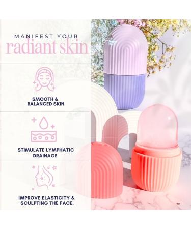 Ice Roller for Face Silicone Ice Globes Facial Roller for All Skin Types Contour & Sculpt Massage Tool for Puffy Eyes & Natural Glow (Pink - Buy Online on GoSupps.com