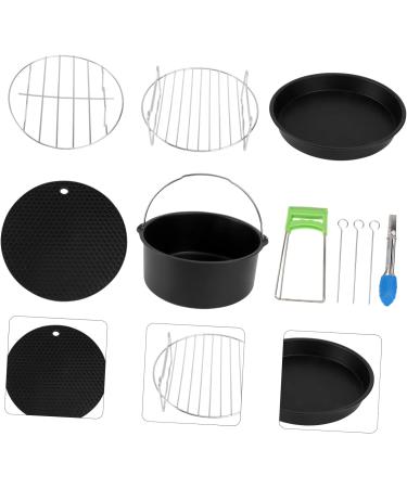 Zerodeko 7pcs Air Fryer Accessories Airfryer Griddle Pan Air Fryers Round Roasting Rack Frying Pot Kit Air Fryer Cake Pan Baking Supplies Frying Tool Household Frying Pan Electric Fryer Black M - Buy Online on GoSupps.com