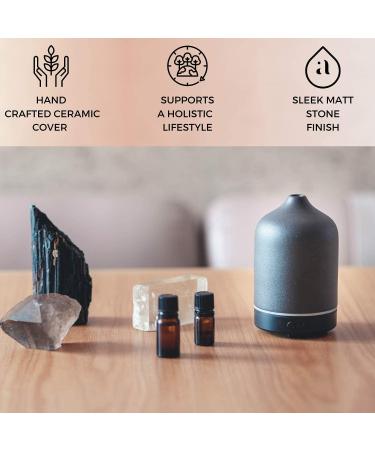 Ajna Ceramic Essential Oil Diffuser - Elegant Aromatherapy Diffuser for Home and Office - 3-in-1 Humidify, Ionize, and Diffuse - 100ml Carbon - Buy Online on GoSupps.com
