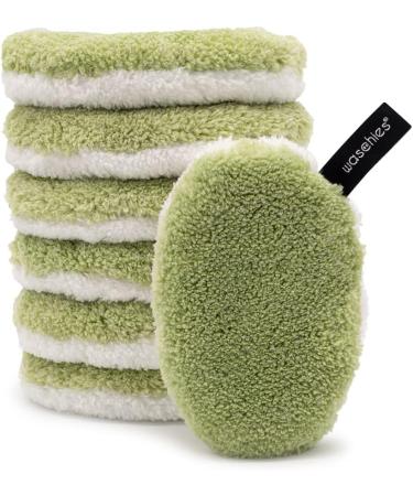 waschies Reusable Make-Up Removal Pads - Set of 7, Hypoallergenic & Skin-Friendly, Deep Cleansing with Water, Super Soft Nature Edition - Green - Buy Online on GoSupps.com