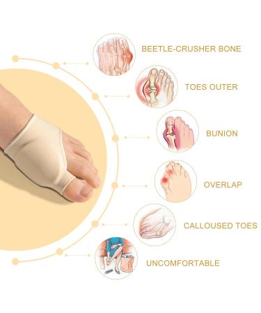 MxTimwan Hallux Valgus Socks - 2 Pairs for Toe Pain Relief | Beige Correction & Foot Comfort | Unisex Size L - Buy Online on GoSupps.com