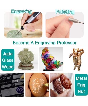 USB Rechargeable Engraving Pen | Mini Electric Engraver with 35 Bits | Cordless Rotary Tool for Jewelry, Glass, Metal, Wood, and More - Buy Online on GoSupps.com