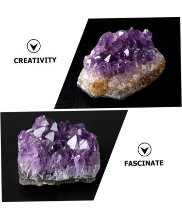 FOMIYES 2pcs Natural Crystal Cluster Crystals for Crafts Purple Gems Natural Minerals Desktop Bare Stone - Buy Online on GoSupps.com
