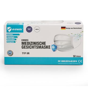 Virshields Medical Mundschutz - Type IIR BFE 99.98% 3-Layer Face Masks Made in EU Bulk Order 50-2000 Stk Color Options One-Way Protection - Buy Now! - Buy Online on GoSupps.com