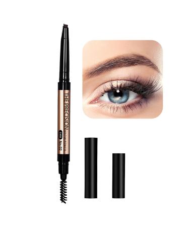 Eyebrow Liner Pencil - Double-Headed Ultra-fine Eyebrow Pencil | Auto-Rotating Triangle Eyebrow Pencil Pencil Waterproof Long Lasting Eyebrow Pencil with Brush Pologmase Light Brown
