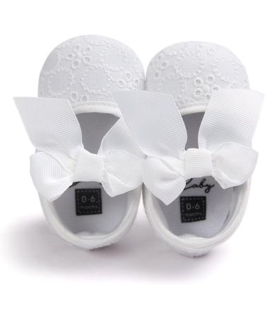 LACOFIA Baby Girls Christening Shoes - Anti-Slip Soft Sole Prewalkers | 3-6 Months (White) - Buy Online on GoSupps.com