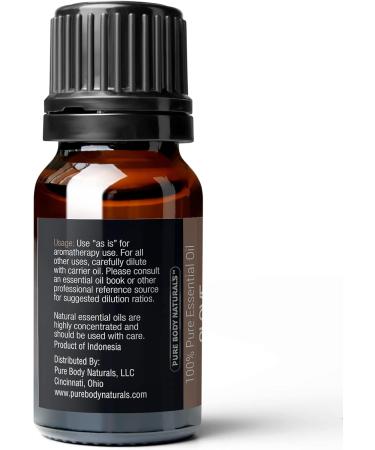 Pure Body Naturals Clove Bud Essential Oil 10ml - 100% Pure Therapeutic Grade for Aromatherapy & Natural Relief - Buy Online on GoSupps.com
