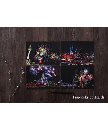 Rainbow Night View Scratch Art Paper Set | 8 Sheets Scratchboard Pads for Adults & Kids | Mini Envelope Postcard Art & Crafts Kit with Drawing Pen & Brush | 7.9 x 5.5 Inches (Fireworks/Building) - Buy Online on GoSupps.com