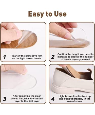 Abnaok Heel Lift - 4 Layer Gel Shoe Inserts for Women | Adjustable Orthopedic Heel Lifts for Pain & Leg Length Discrepancy | 2 Pairs Wedge Inserts - Buy Online on GoSupps.com
