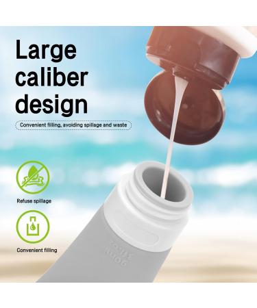 Travel Bottle Set for Toiletries - Leak-Proof Silicone (3 PCS 3 oz) - BPA-Free Refillable Squeezable Accessories for Shampoo Lotion & Cosmetics - Buy Online on GoSupps.com