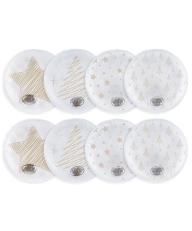 Sweelov 8er pocket warmer Handwarmer 10cm round reusable reusable pocket heating pillows for on the way WICHTEL gift star/Christmas tree pattern