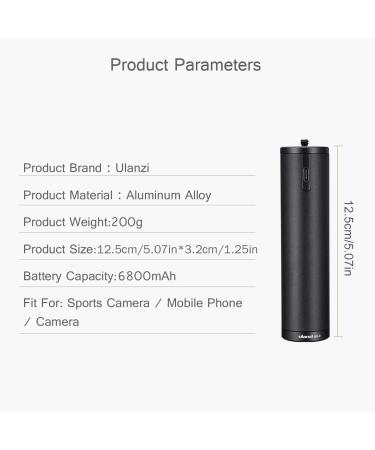 ULANZI BG-2 6800mAh Power Bank Hand Grip for Sony RX100 VII, Canon G7X Mark III, GoPro, DJI OSMO, iPhone, Samsung, OnePlus - Compact Camera and Smartphone External Battery - Buy Online on GoSupps.com