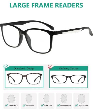 Eyekepper 5 Pack Reading Glasses - Large Frame +3.00 for Men & Women - Stylish & Affordable Reading Glasses - Buy Online on GoSupps.com