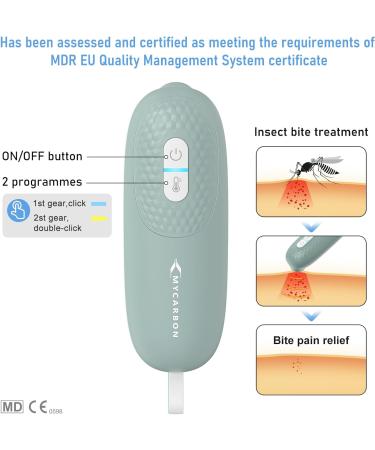 Mycarbon Insect Stitching Healer - Natural Mosquito Bite Treatment for Itching Pain & Swelling | Chemical-Free Electrical Healer | Small & Handy Green Solution - Buy Online on GoSupps.com