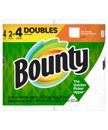 Bounty Select-A-Size Paper Towels, White, 2 Double Rolls  4 Regular Rolls , 64 Count (Pack of 2)