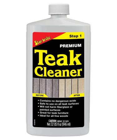 STAR BRITE Premium Teak Cleaner - Restore, Renew & Refresh Old, Weathered, Gray Teak & Other Fine Woods - Marine Grade for Outdoor Furniture, Decks, Boats & More 32 oz - Buy Online on GoSupps.com