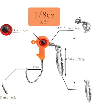 25PCS 1/8 oz Painted Jig Heads with Eye Ball Hooks for Bass/Crappie Fishing - Buy Online on GoSupps.com