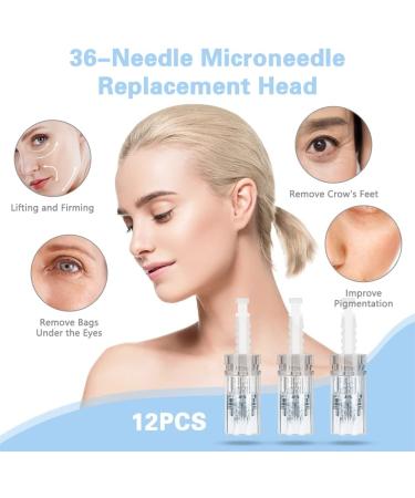 Lophe 36 PIN Replacement Needles Cartridge - 12 Universal Microneedling Pen Cartridges for Derma Pen & Micro Needle Roller - Buy Online on GoSupps.com