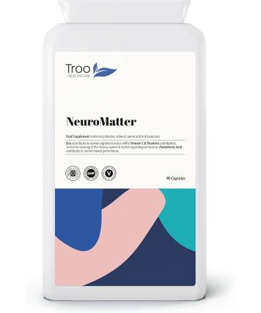 Troo NeuroMatter Brain Support Supplement - 90 Capsules with Vitamin C, E, Zinc & Ginkgo Biloba | UK Manufactured Brain Health Formula - Buy Online on GoSupps.com