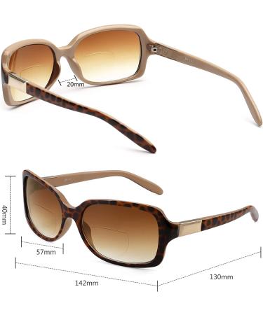 JM 2 Pack Bifocal Reading Glasses Square Gradient Sunglasses +1.5 for Women - Black & Tortoise - Buy Online on GoSupps.com