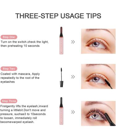 RIYAN Heated Eyelash Curler Electric Eyelash Curler 3 Temperature USB Rechargeable Portable Natural Eyelash Curling - Buy Online on GoSupps.com
