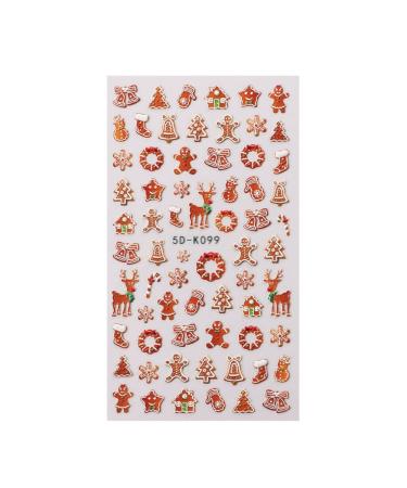 Xmas Decals Bird Festive Design Nail Art Decoration Snowflakes Nail Stickers Winter 5D Embossed(5D-K099)