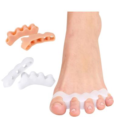 Toe Spreaders for Women Toe Separators for Overlapping Toes Toe Separators for Bunions Toe Spreader Silicone Toe Spacers Gel Toe Separators Toe Spacers for Women Toe Spacer 4 Pcs