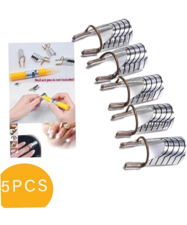 5PCS/SET Reusable Nail Art Extension Forms Guide Acrylic Nail Uv Gel Nail Extention Tips Nails Aluminum Form Guide(Silver) - Buy Online on GoSupps.com