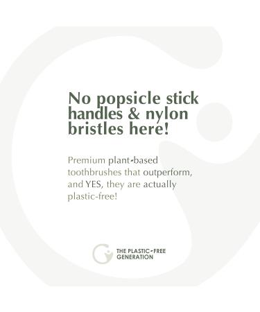 Generation For Change Plant-Based Toothbrush 4 Pack | Adult Soft Bamboo | Biodegradable Bristles | Eco-Friendly & Sustainable | Zero Waste - Buy Online on GoSupps.com