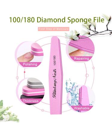 Sponge Nail File and Buffers 10Pcs - Double Sided 100/180 Grit Nail Buffer for Professional Manicure - Gray - Buy Online on GoSupps.com