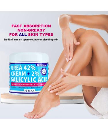 ENVISHA 42% Urea Cream for Feet w/ Salicylic Acid & Hyaluronic Acid - 4 oz - Moisturizer for Hands, Heels, Elbows, Nails & Knees - Buy Online on GoSupps.com