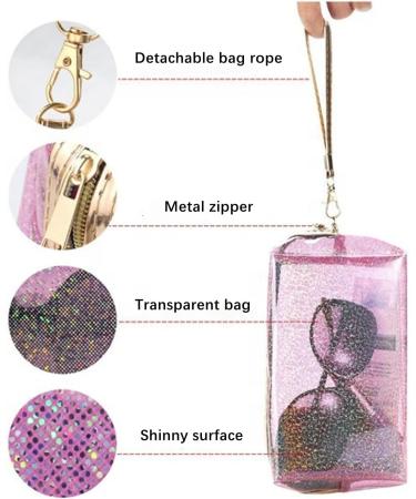 Lyellfe 8-Piece Waterproof Cosmetic Bags Set | Glitter Travel & Medical Bags for Women | Portable 20cm x 11.5 x 7.5cm - Buy Online on GoSupps.com