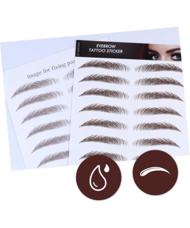 Housoutil 4pcs Eyebrow Stickers Eyebrow Transfer Sticker 6d Hair-like Eyebrows Stickers 4d Post Paper Make up 21x15cm Brown - Buy Online on GoSupps.com