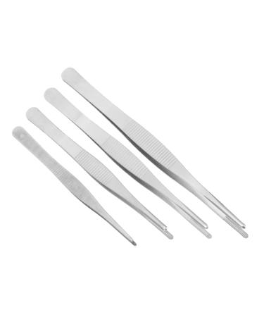 Minkissy 4-part set tweezers with teeth eyelashes Props tweezers Planting tweezers Unlocked for gardens daily garden tweezers splinter stainless steel non-slip tools