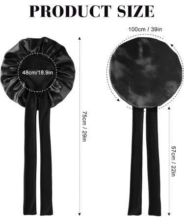 Abeillo Silk Sleep Bonnet for Women - Adjustable Satin Night Cap with Soft Elastic Band - Black - Buy Online on GoSupps.com