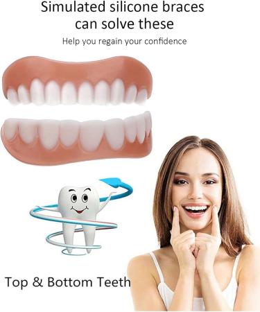 XZLZMD Silica Dentures | Provisional Teeth Prosthesis - Quick Repair Recyclable Cosmetic Teeth for Upper & Lower Jaw (5 Pairs) - Buy Online on GoSupps.com