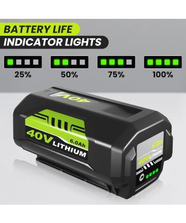 6000mAh OP40601 Battery Replacement for Ryobi 40V - Compatible with OP4050A OP4040 RY40180 RY40200 | High-Performance Green Battery for Power Tools - Buy Online on GoSupps.com