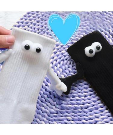 IrayZ Funny Magnetic Suction 3D Doll Couple Socks - Couple Holding Hands Socks | Black Unisex Sock Pair - Buy Online on GoSupps.com