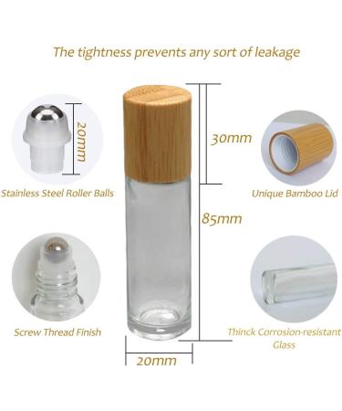 12Pcs 10ml Glass Roll-On Bottles with Bamboo Lid for Essential Oils - Eco-Friendly & Refillable Perfume Sampler - Buy Online on GoSupps.com