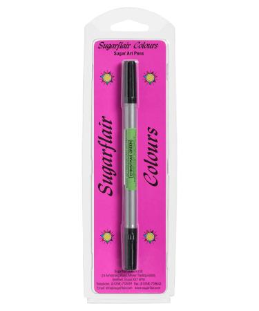 Sugarflair Christmas Green Edible Food Decorating Pen - Dual Tip Food Pens for Writing Messages & Drawing On Sugar Paste Marzipan Frosting Or Any Other Dry Smooth Surface - Buy Online on GoSupps.com