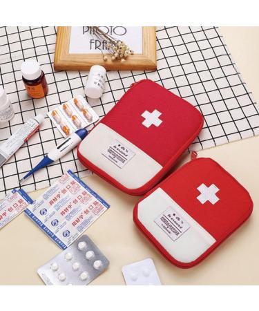 Buy Mini First Aid Bag - Portable Empty Medication Storage Bag - Red Medicine Organizer - Buy Online on GoSupps.com