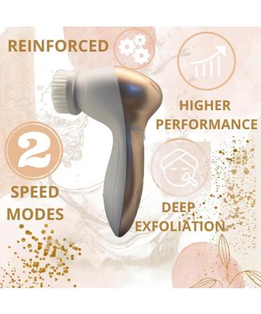 Premium 7-in-1 Facial Cleansing Brush - Gold Edition Exfoliating & Deep Cleanser for All Skin Types | Perfect Gift for Acne Care - Buy Online on GoSupps.com