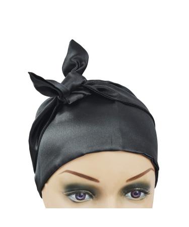 Satin Edge Laying Scarves for Wigs | Women's Grip Band Headband for Yoga Makeup & Sports - Black - Buy Online on GoSupps.com