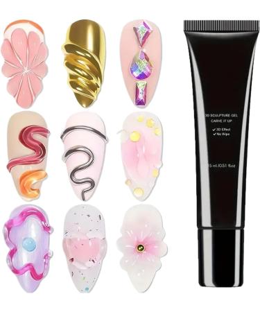 3D Nail Gel - 15ml 3D Gel Nail Carving Sticky Gel - Tenacious Beauty Product for Rhinestones & Decorations Daily Manicures Birthday Photo Shoots - Buy Online on GoSupps.com
