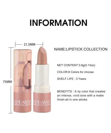 Matte Nude Lipstick - Long Lasting Velvety Lip Gloss | Non-Stick Waterproof Lip Stain | Perfect Gift for Women - 05# Amber (0.13 Oz - Buy Online on GoSupps.com