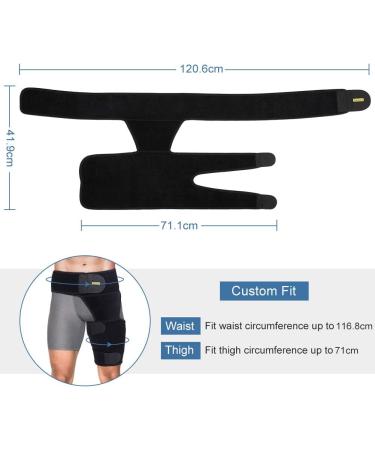 Adjustable Groin Support Bandage | Compression Cuffs for Thighs | Relieve Muscle Pain & Sports Injuries - Buy Online on GoSupps.com