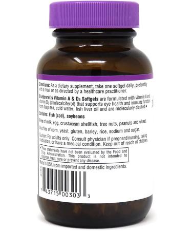 Bluebonnet Nutrition Vitamin A & D3 - 100 Softgels for Immune Support - Buy Online on GoSupps.com
